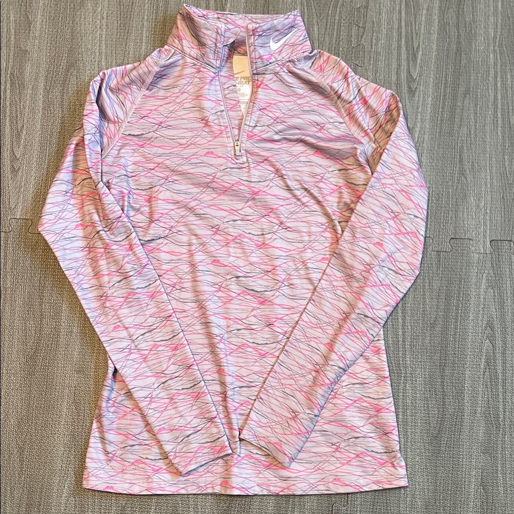 Nike Pink And Gray Patterned Pullover - image 1